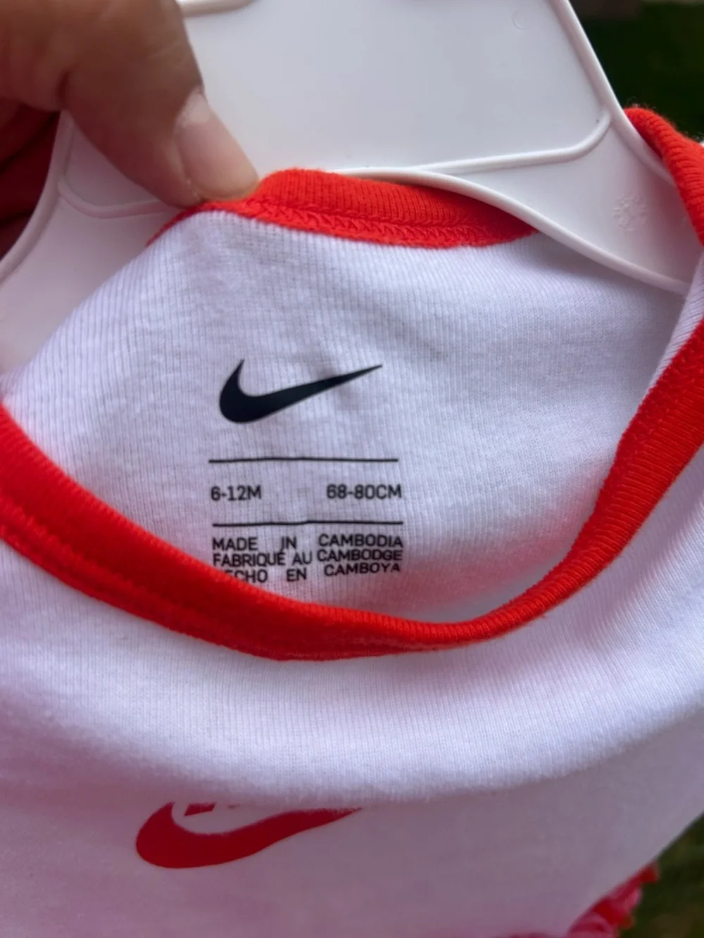 Nike White and Red Baby Girl Tutu Bodysuit